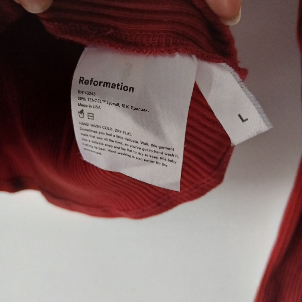 Reformation Red Button-Up Blouse - image 3